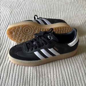 Adidas Samba Black and White Sneakers with Classic Stripes